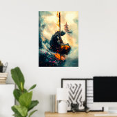 Zenfire Monnik – Het Pad van Eeuwige Vlammen Poster (Thuiskantoor)