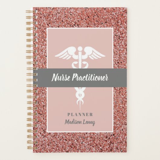 Zenhuisarts Afstuderen Roos Gold Glitter Planner (Voorkant)