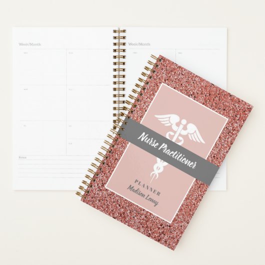 Zenhuisarts Afstuderen Roos Gold Glitter Planner (Display)