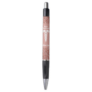 Zenhuisarts Roos Gold Glitter Monogram Pen