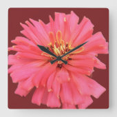 Zenia Floral Vierkante Klok (Voorkant)