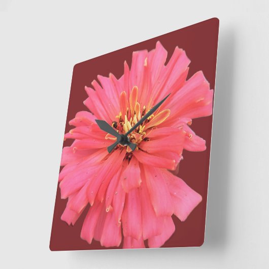 Zenia Floral Vierkante Klok (Hoek)