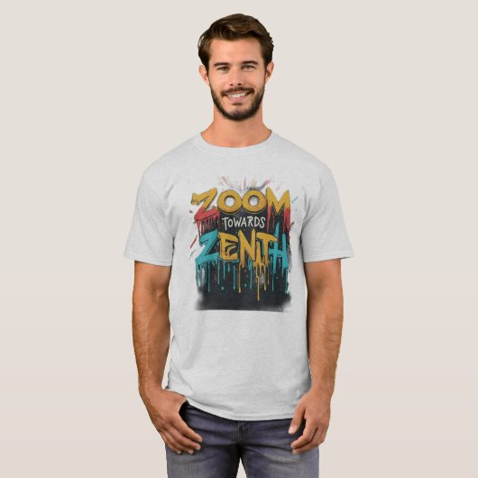 Zenith Bound: een Abstracte kosmische reis T-shirt (Voorkant volledig)