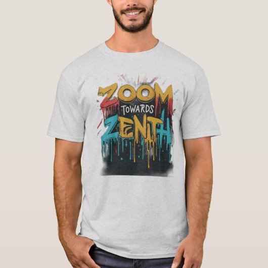 Zenith Bound: een Abstracte kosmische reis T-shirt (Voorkant)
