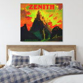 Zenith Oranje LabelWhittier, CA Canvas Afdruk (Insitu (Slaapkamer))