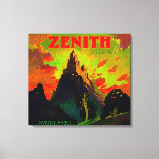 Zenith Oranje LabelWhittier, CA Canvas Afdruk (Voorkant)