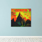 Zenith Oranje LabelWhittier, CA Canvas Afdruk (Insitu (Houten vloer))