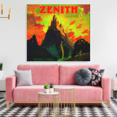 Zenith Oranje LabelWhittier, CA Canvas Afdruk (Insitu (Woonkamer))