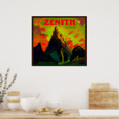 Zenith Oranje LabelWhittier, CA Poster (Keuken)