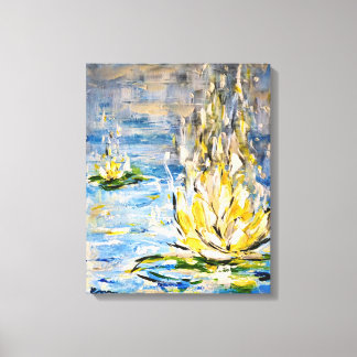 Zenitijd | Abstracte waterlelie & zen kunst Canvas Afdruk