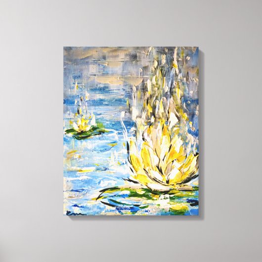 Zenitijd | Abstracte waterlelie & zen kunst Canvas Afdruk (Voorkant)