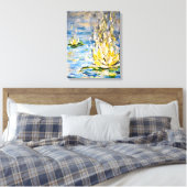 Zenitijd | Abstracte waterlelie & zen kunst Canvas Afdruk (Insitu (Slaapkamer))