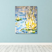Zenitijd | Abstracte waterlelie & zen kunst Canvas Afdruk (Insitu (Houten vloer))