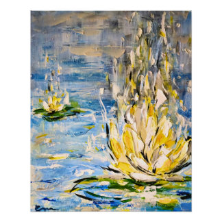 Zenitijd | Abstracte waterlelie & zen kunst Perfect Poster