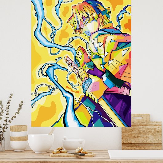 zenitsu demon slayer poster (Keuken)