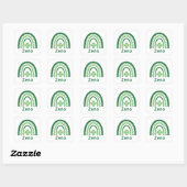Zeno Name Clover Boho Rainbow Vierkante Sticker (Vel)
