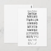 Zeno Potion - Zazzle Font Sampler Blad Briefkaart (Voorkant / Achterkant)