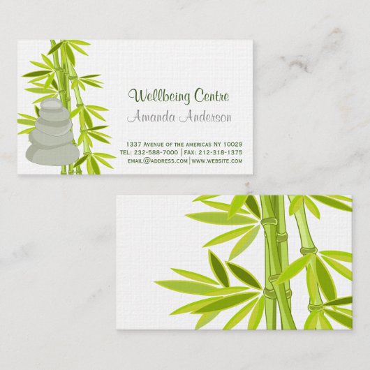 Zenpitten en bamboe visitekaartje (Voorkant / Achterkant)