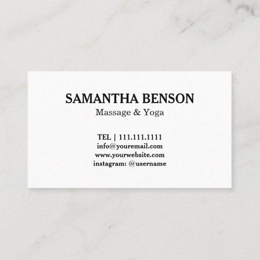 Zenstenen massagetherapeut visitekaartje (Achterkant)