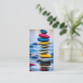 Zenstenen massagetherapeut visitekaartje (Staand voorkant)