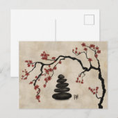 Zenstenen Sakura-boom Feestdagenkaart (Voorkant / Achterkant)