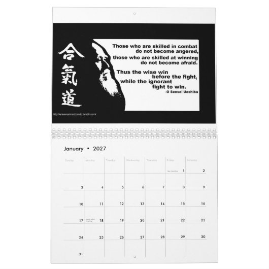 Zentality 2013 Martial Arts Thmed Calendar Kalender (Jan 2027)