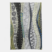 Zentangle Abstract Mosaic Kitchen Tea Towel Theedoek (Verticaal)