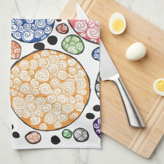 Zentangle circles pattern theedoek (Quarter Fold)