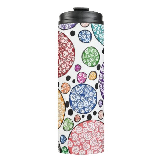 Zentangle circles pattern thermosbeker (Voorkant)