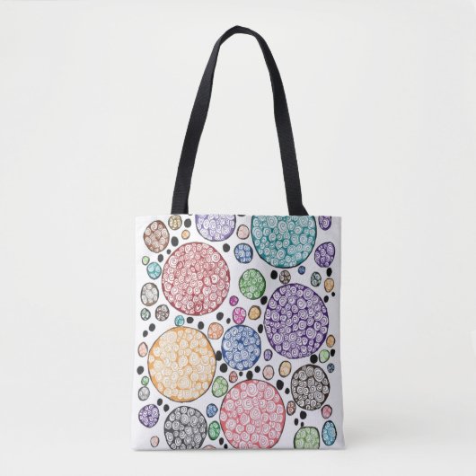 Zentangle circles pattern tote bag (Voorkant)