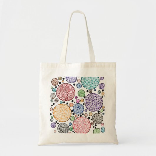 Zentangle circles pattern tote bag (Voorkant)