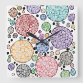 Zentangle circles pattern vierkante klok (Voorkant)