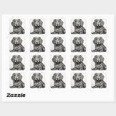 Zentangle Dog Vierkante Sticker (Vel)