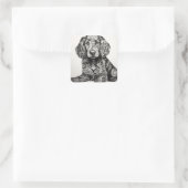 Zentangle Dog Vierkante Sticker (Tas)