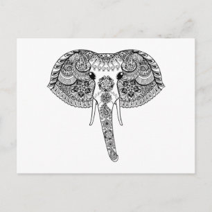 Zentangle Geïnspireerd Indische olifant Briefkaart