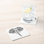 Zentangle Geïnspireerd Indische olifant Kartonnen Onderzetters (Insitu)