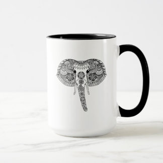 Zentangle Geïnspireerd Indische olifant Mok