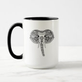 Zentangle Geïnspireerd Indische olifant Mok (Links)