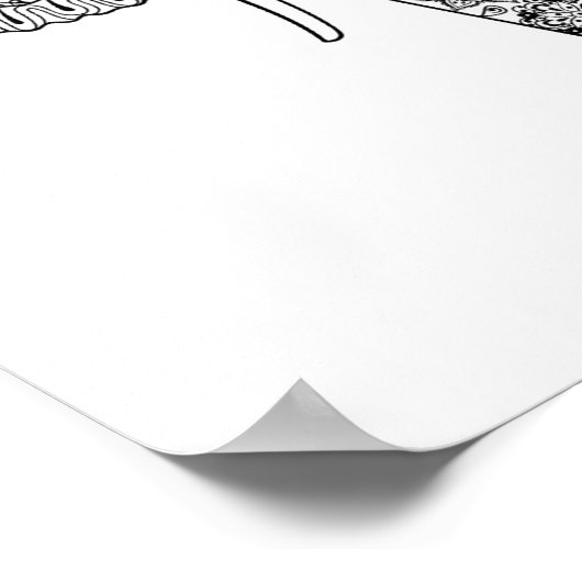 Zentangle Geïnspireerd Indische olifant Poster (Hoek)