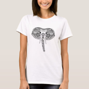 Zentangle Geïnspireerd Indische olifant T-shirt