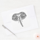 Zentangle Geïnspireerd Indische olifant Vierkante Sticker (Envelop)