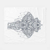 Zentangle geïnspireerd olifant fleece deken (Voorkant (Horizontaal))
