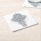 Zentangle geïnspireerd olifant kartonnen onderzetters (Schuin)