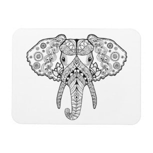 Zentangle geïnspireerd olifant magneet