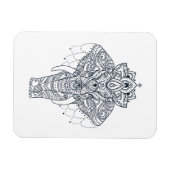 Zentangle geïnspireerd olifant magneet (Horizontaal)