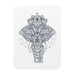 Zentangle geïnspireerd olifant magneet