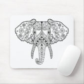 Zentangle geïnspireerd olifant muismat (Met muis)