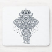 Zentangle geïnspireerd olifant muismat (Voorkant)