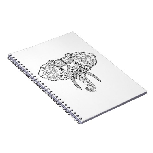 Zentangle geïnspireerd olifant notitieboek (Rechterzijde)