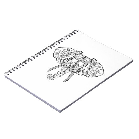 Zentangle geïnspireerd olifant notitieboek (Linkerzijde)